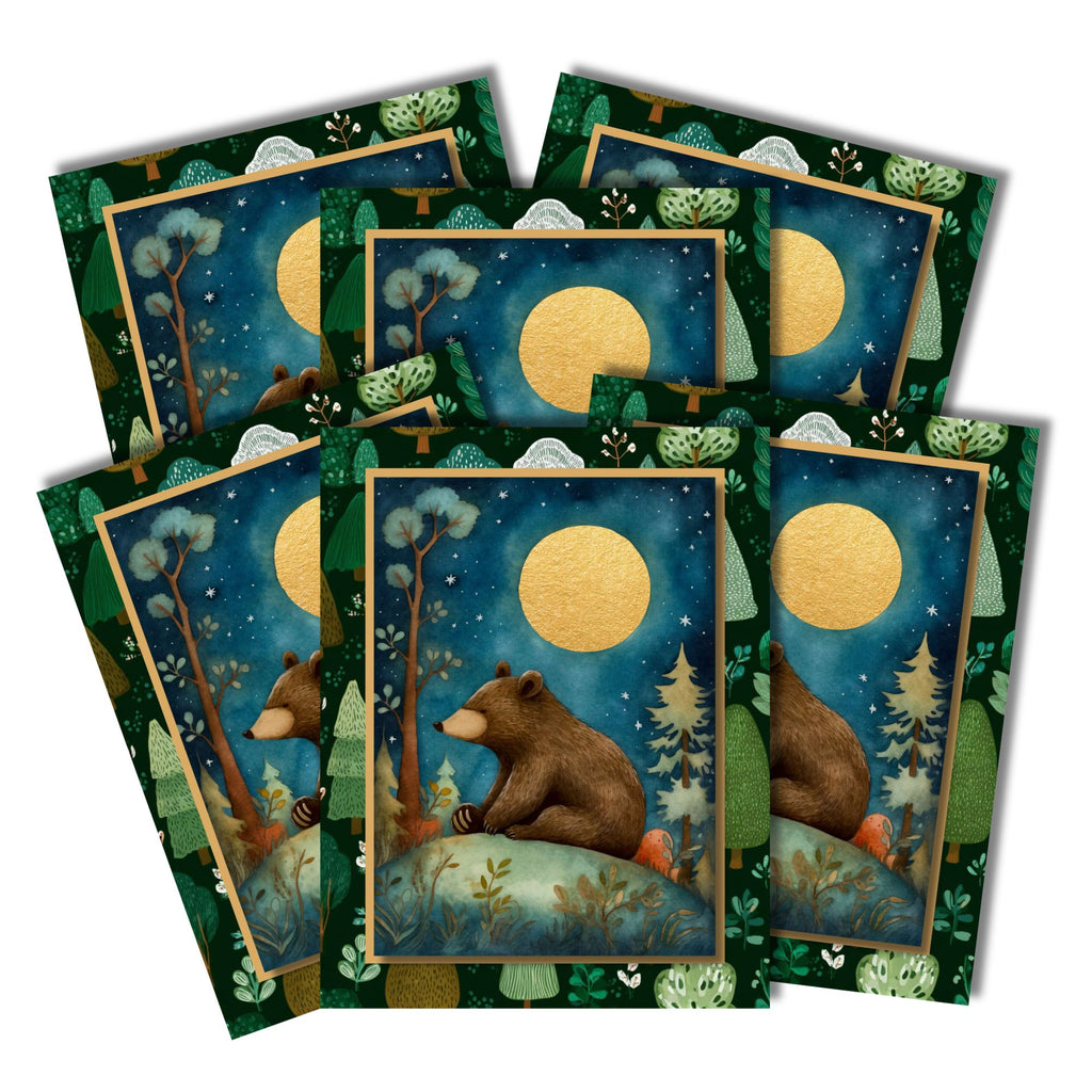 Moonlight Bear Note Card Set of 6 with Envelopes