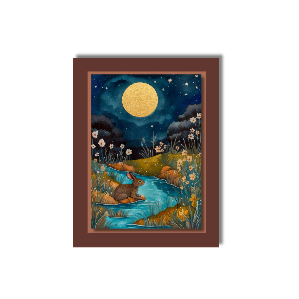 Moonlight Animals Note Card Set of 5 with Envelopes