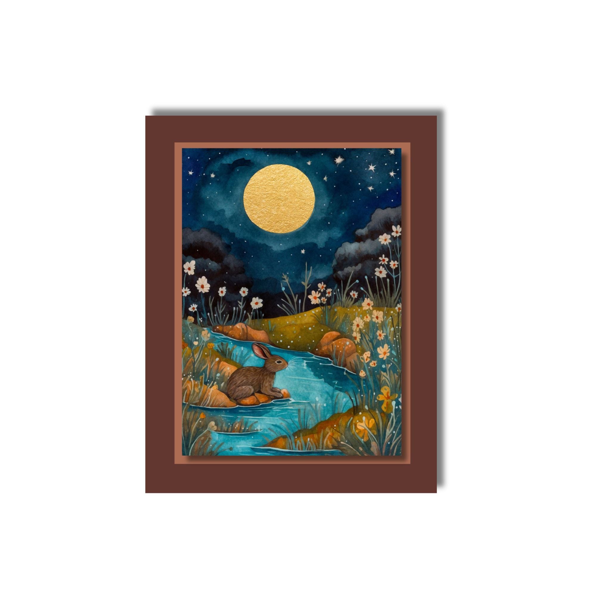 Moonlight Animals Note Card Set of 5 with Envelopes