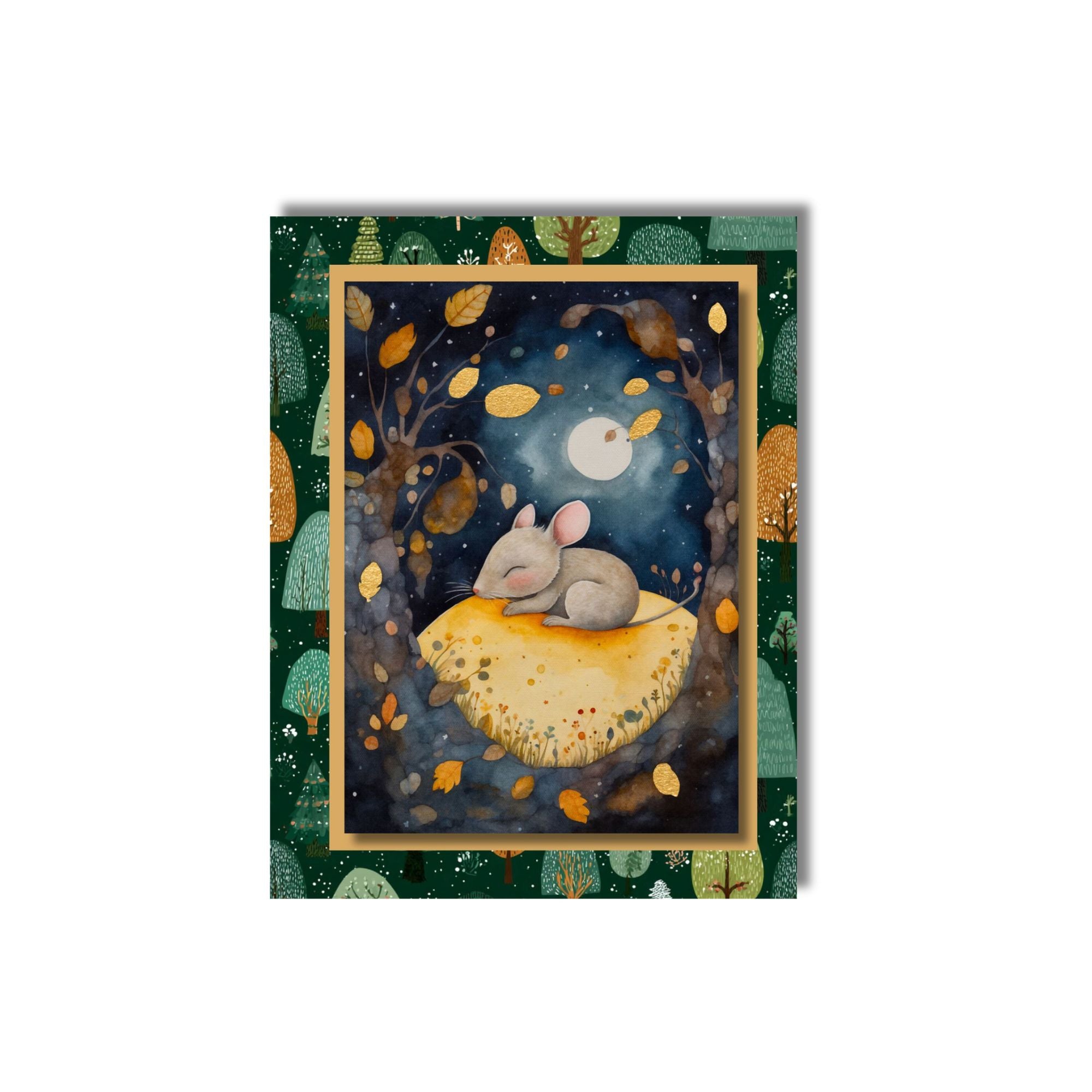 Moonlight Animals Note Card Set of 5 with Envelopes
