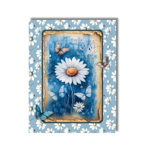 Blue Daisy Note Card Set of 5 with Envelopes