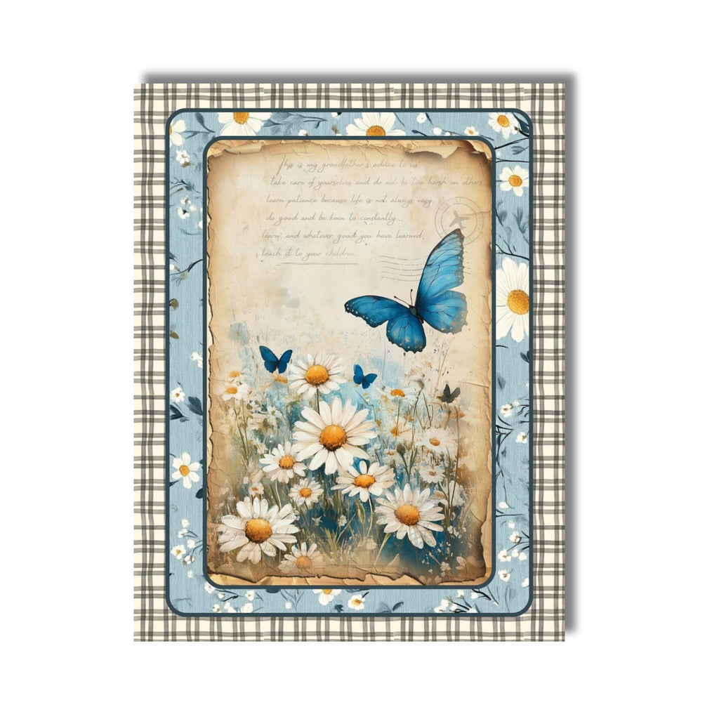Blue Daisy Note Card Set of 5 with Envelopes