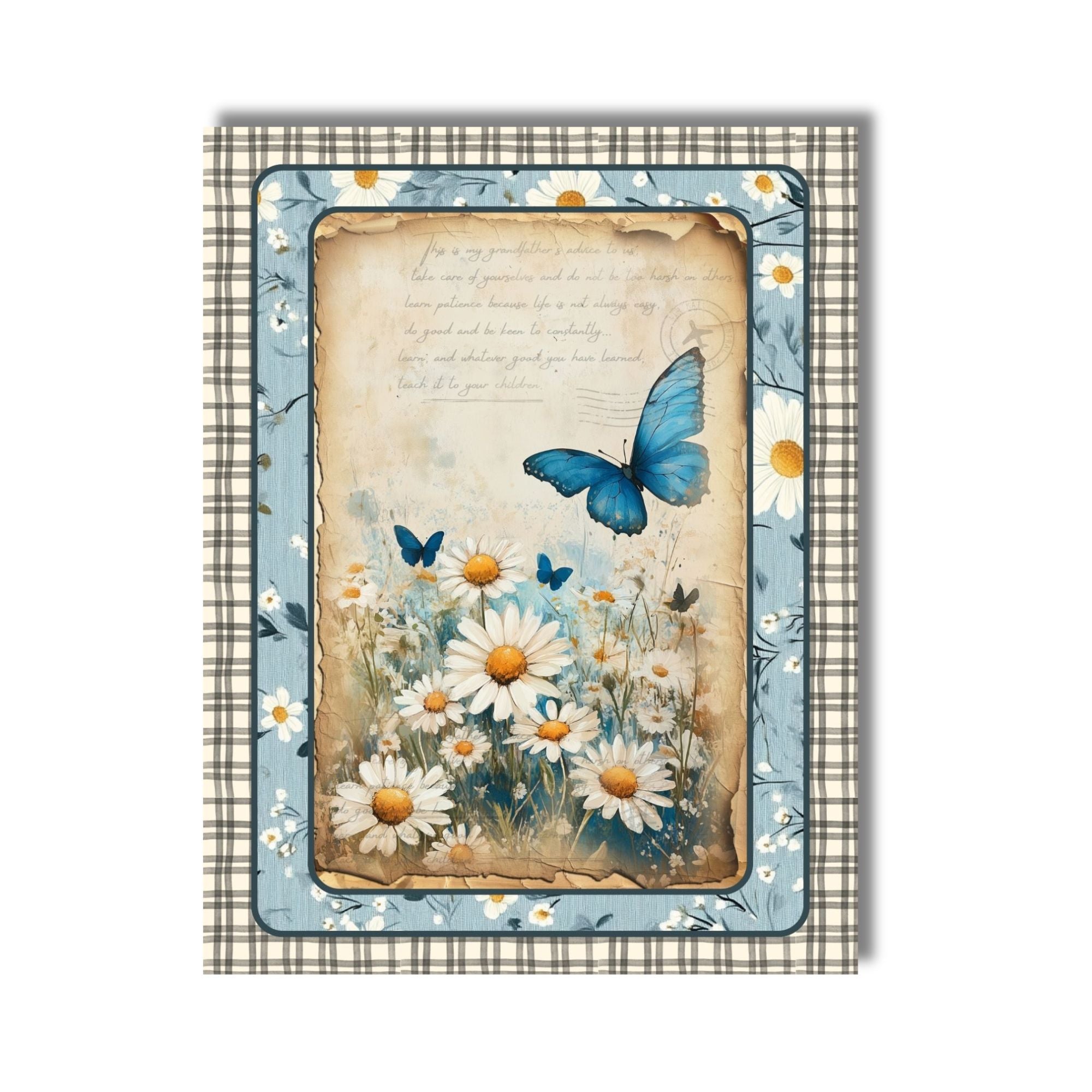Blue Daisy Note Card Set of 5 with Envelopes