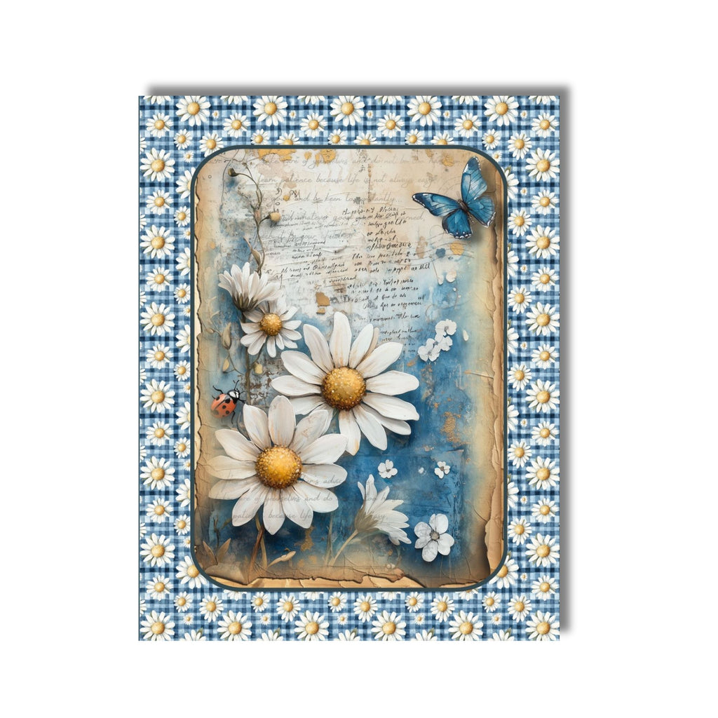 Blue Daisy Note Card Set of 5 with Envelopes