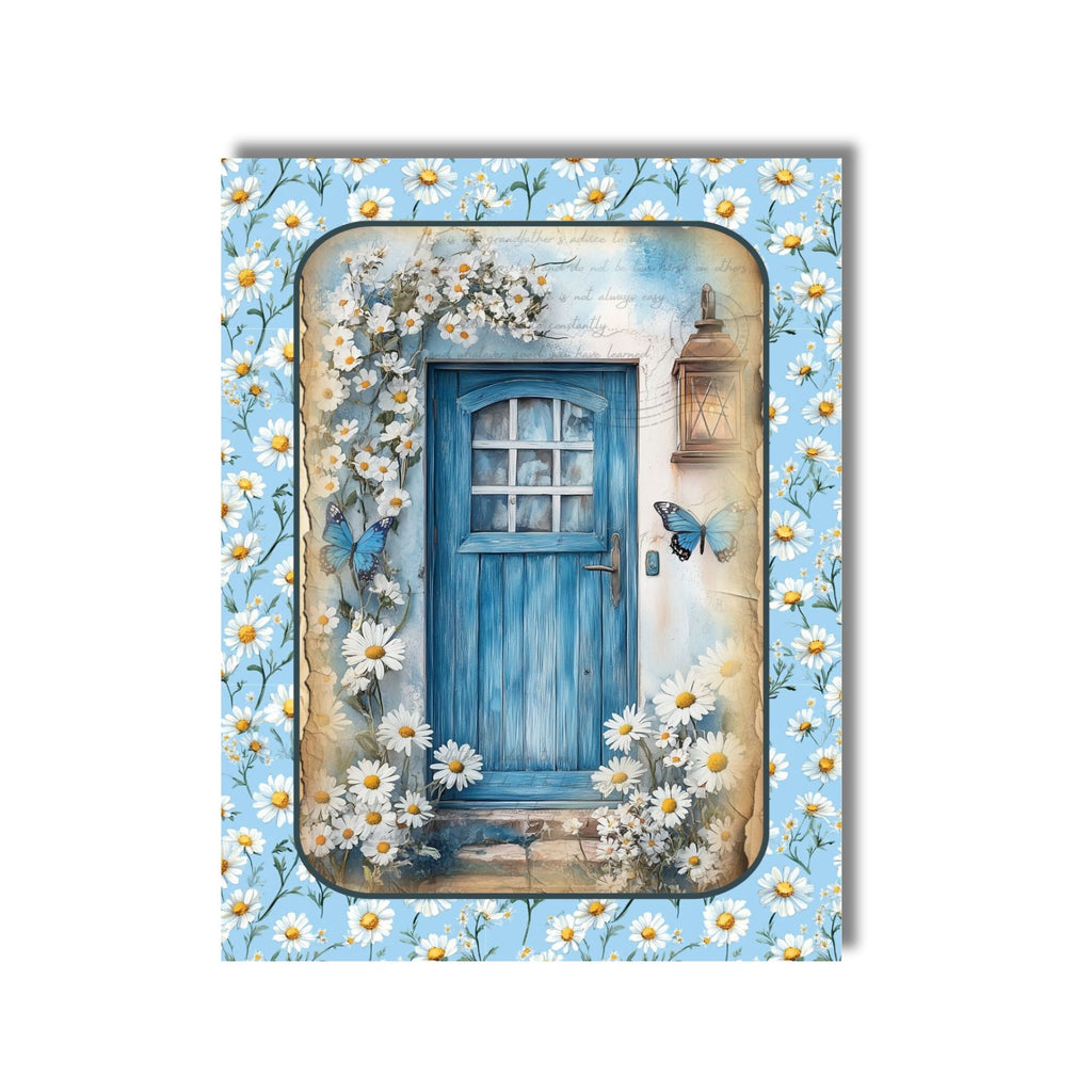 Blue Daisy Note Card Set of 5 with Envelopes