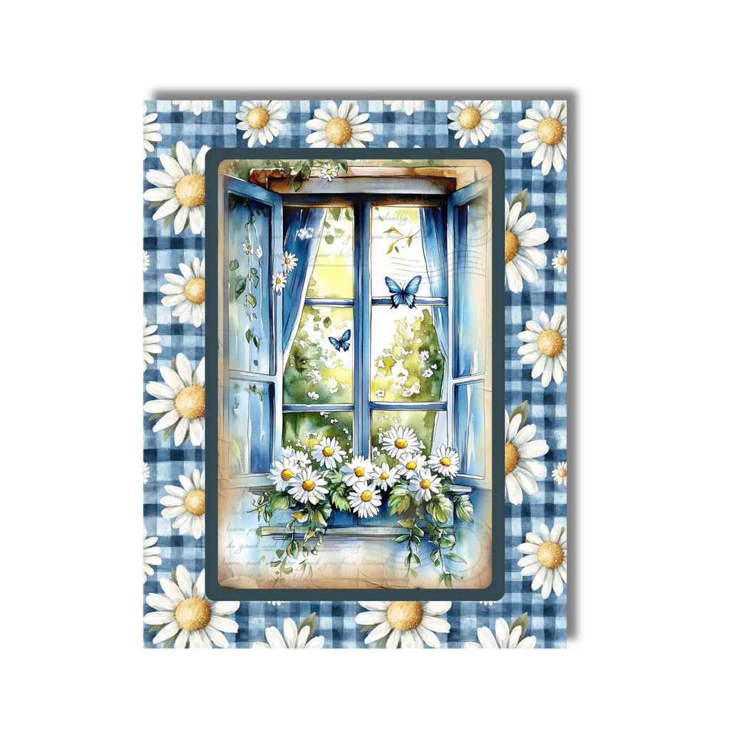 Blue Daisy Note Card Set of 5 with Envelopes