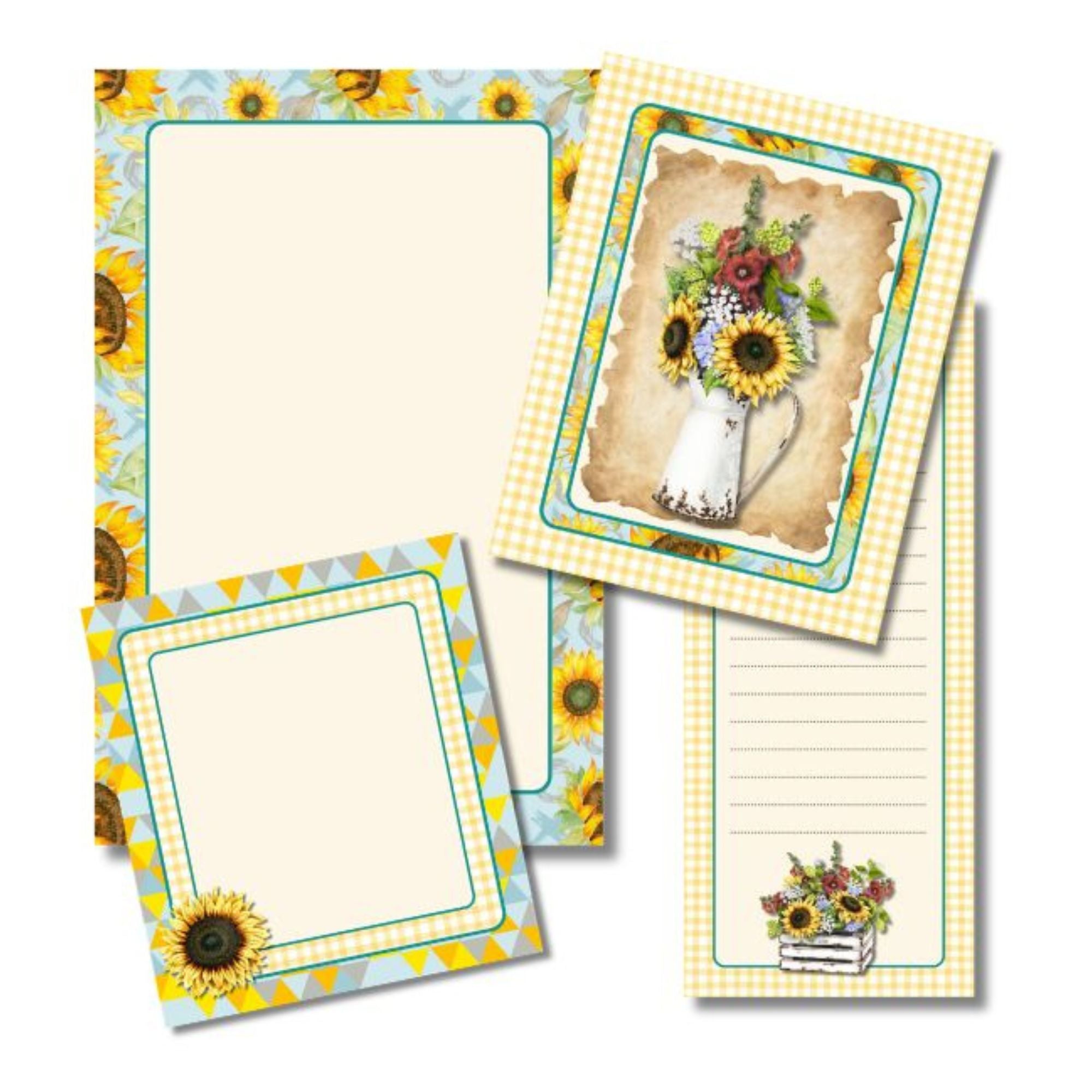 Farmhouse Sunflower 16 pc Stationery Set
