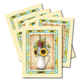 Farmhouse Sunflower Note Card Set of 6 with Envelopes