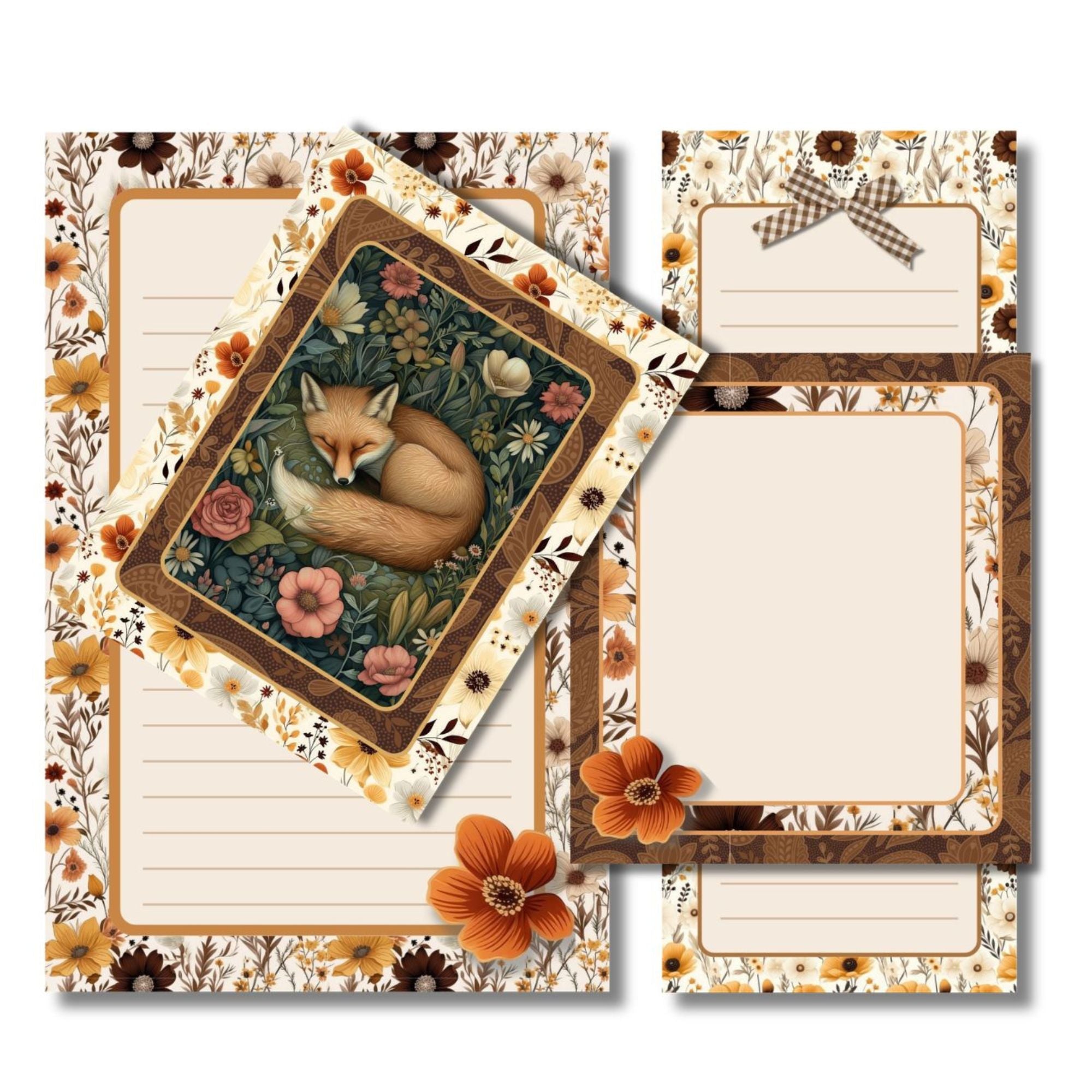 Sleeping Fox Stationery Set