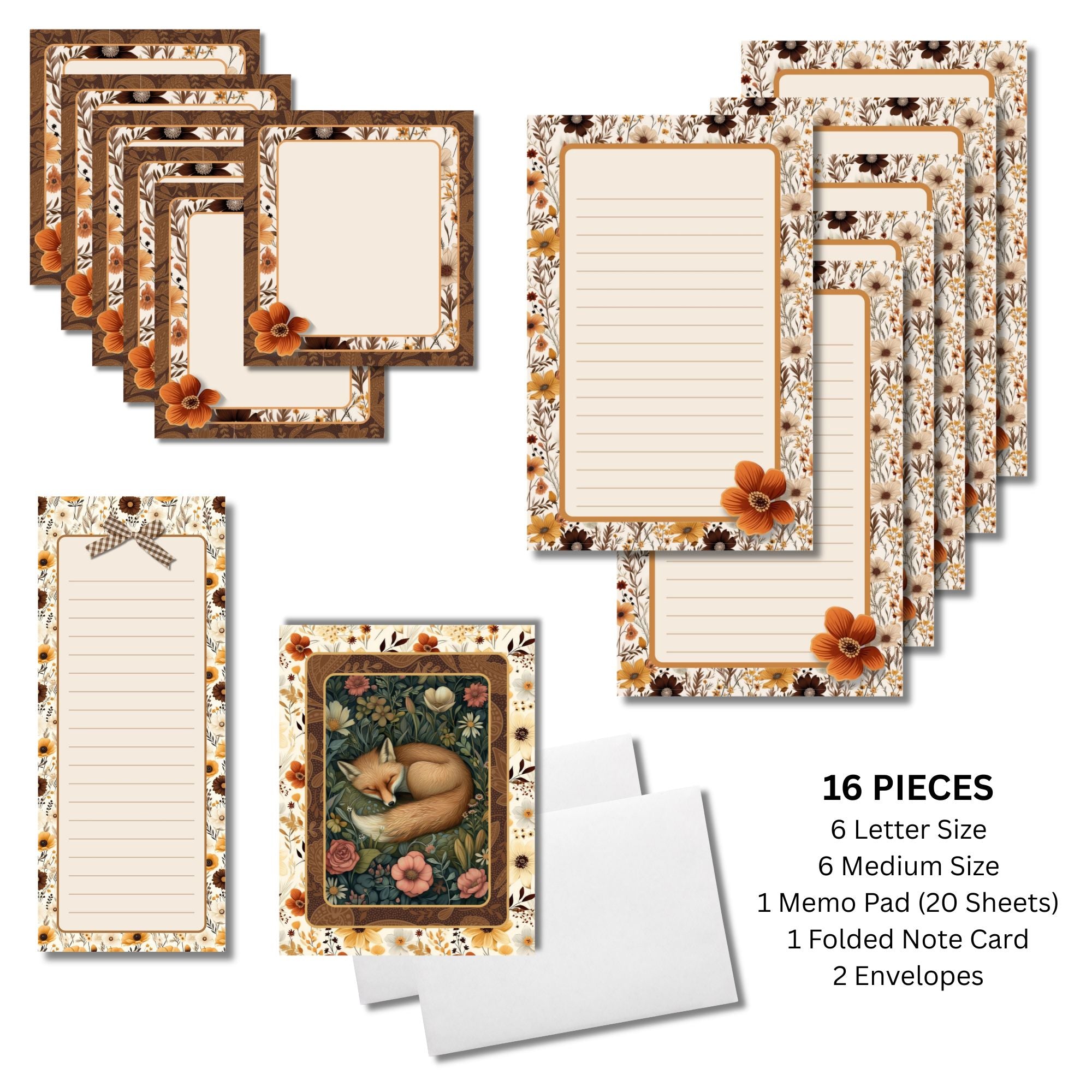 Sleeping Fox Stationery Set
